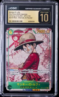 2025 ONE PIECE JPN CARRYING ON HIS WILL SR AA MONKEY D. LUFFY CGC 10 PRISTINE - Image 1