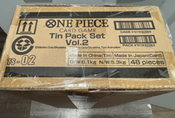 One Piece TS-02 Mini Tin Pack Set VOL. 2 English Factory SEALED CASE (48 Tins) - Image 1