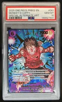 2025 One Piece The Best V2 Monkey D Luffy Special Alt Art #EB02-061 PSA 10 - Image 1