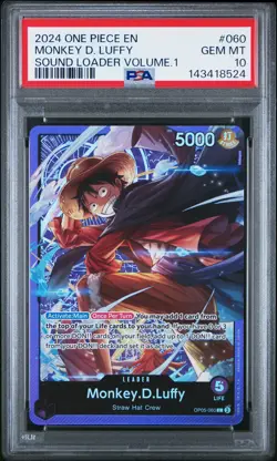 2024 ONE PIECE PROMOS SOUND LOADER VOLUME.1 #060 MONKEY D. LUFFY PSA 10 - Image 1