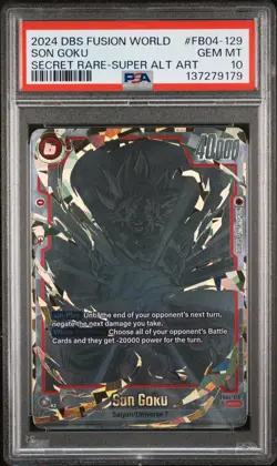 2024 DRAGON BALL SUPER CARD GAME FUSION WORLD ULTRA LIMIT SON GOKU PSA 10 - Image 1