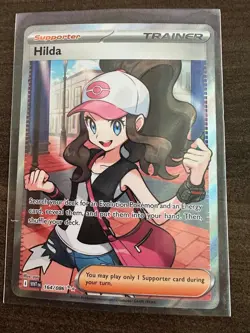 Hilda 164/086 - Full Art Ultra Rare White Flare Holo Pokemon TCG Card - NM - Image 1