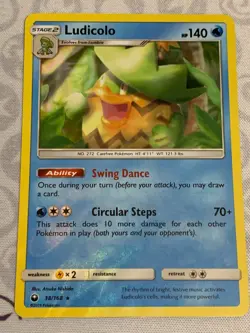 C1409 POKEMON TCG LUDICOLO HOLO CARD NM #38 CELESTIAL STORM - Image 1