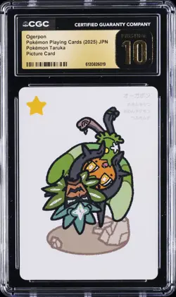 2025 POKEMON PLAYING CARDS POKEMON TARUKA PICTURE CARD OGERPON CGC 10 PRISTINE - Image 1