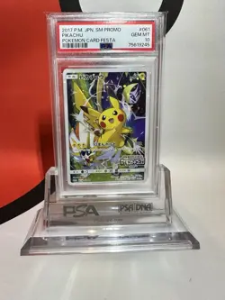 2017 PSA 10 Gem Mint Pikachu Holo Japanese Festa Promo Pokemon Card 061/SM-P - Image 1