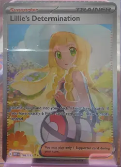 Set 4 Cards Pokemon Lillie's Determination 184/132 Me01: Mega Evolution Holo, - Image 3
