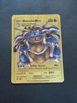 Pokemon TCG Blastoise VMAX - Gold Foil Pokemon Card Fan Art Card HP 350 - Image 1