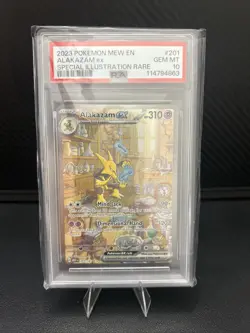 Pokemon Alakazam EX TCG Scarlet Violet-151 Holo Full Art Card 201/165 PSA 10 - Image 1