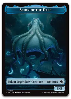 Scion of the Deep // Koma's Coil Doubled-Sided Token #13 // 11 NM Foundations - Image 1
