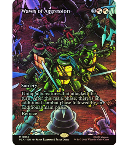 Waves of Aggression - Foil - Borderless Teenage Mutant Ninja Turtles MTG - Image 1