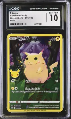 CGC 10 Pokemon English Pikachu 005/025 2021 Celebrations Holo - Image 1