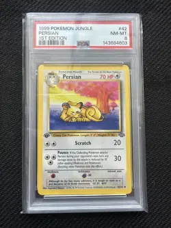 PSA 8 1st Edition Persian Pokemon Jungle 1999 Uncommon #42 Near Mint Fresh Slab - Image 3