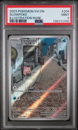 2023 POKEMON SVI EN-SCARLET & VIOLET ILLUSTRATION RARE #204 SLOWPOKE PSA 9 - Image 1