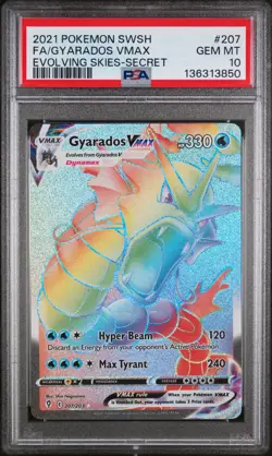 2021 POKEMON SWORD & SHIELD EVOLVING SKIES SECRET FULL ART/GYARADOS VMAX PSA 10 - Image 1