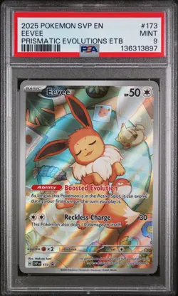 2025 POKEMON SVP EN-SV BLACK STAR PROMO #173 EEVEE PSA 9 - Image 1