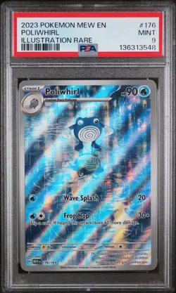 2023 POKEMON MEW EN-151 ILLUSTRATION RARE #176 POLIWHIRL PSA 9 - Image 1