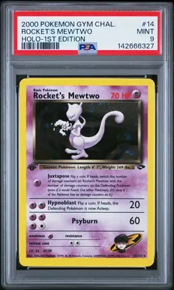 2000 POKEMON GYM CHALLENGE HOLO-1ST EDITION #14 ROCKET'S MEWTWO PSA 9 - Image 1