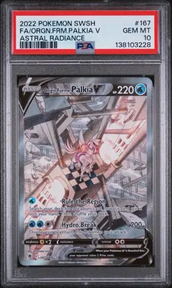 2022 POKEMON SWSH ASTRAL RADIANCE #167 FULL ART/ORIGIN FORME PALKIA V PSA 10 - Image 1