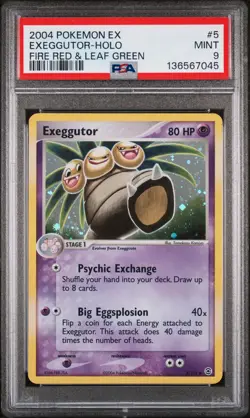 2004 POKEMON EX FIRE RED & LEAF GREEN #5 EXEGGUTOR-HOLO PSA 9 - Image 1