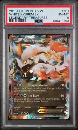 2013 POKEMON BLACK & WHITE LEGEND TREASURES #101 WHITE KYUREM EX PSA 8 - Image 1