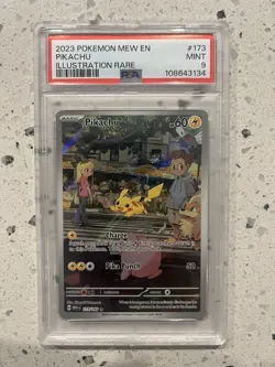 Pokemon Pikachu 173/165 SV151 Illustration Rare Holo PSA 9 2023 English - Image 1