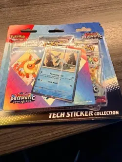 New Pokemon Prismatic Evolutions Tech Sticker Collection (3 Variations) - Image 1