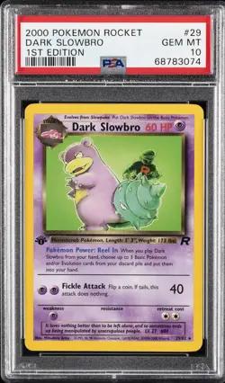 2000 POKEMON ROCKET 1ST ED #29 DARK SLOWBRO PSA 10 - Image 1