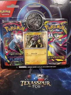 New Pokemon Mega Evolution & Phantasmal Flames 2-Pack Blister Sealed - Raikou - Image 1
