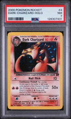 2000 POKEMON ROCKET #4 DARK CHARIZARD-HOLO PSA 7 - Image 1