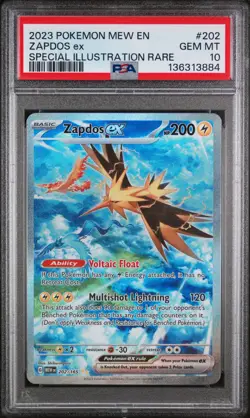 2023 POKEMON MEW EN-151 SPECIAL ILLUSTRATION RARE #202 ZAPDOS EX PSA 10 - Image 1