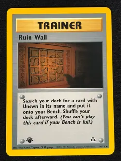 Pokemon Ruin Wall 74/75 1st Common (LP) - Image 1