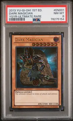 2013 YU-GI-OH! YSYR | 1ST EDITION-ULTIMATE RARE #EN001 DARK MAGICIAN PSA 8 - Image 1