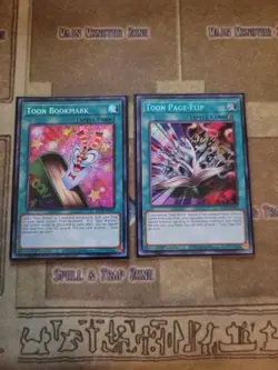 YUGIOH TOON BOOKMARK SECRET + TOON PAGE-FLIP BLCR SECRET 1ST ED NM - Image 1