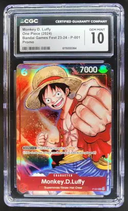 2024 One Piece Bandai Game Fest Monkey D. Luffy Promos #P-001 CGC 10 TL3 - Image 1