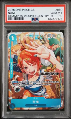 2025 ONE PIECE SIMPLIFIED CHINESE CHAMP 25-26 SPRING ENTRY PACK #050 NAMI PSA 10 - Image 1