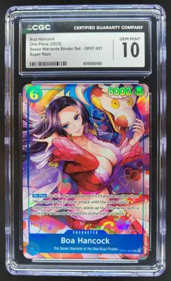 2025 One Piece Seven Warlords Boa Hancock Super Rare #OP07-051 CGC 10 TL3 - Image 1