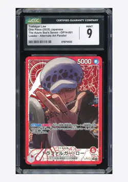 One Piece CGC 9 Trafalgar Law L Alt Art 2025 OP14-001 OP14 Japanese - Image 1