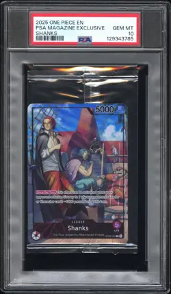 2025 One Piece Promos 001 Shanks PSA Magazine Exclusive PSA 10 Sealed Pack - Image 1