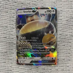 Pokemon Snorlax GX SM05 Full Art Promo GX Holo 190 HP TCG Card English - Image 1