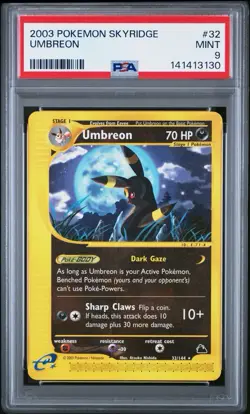 Pokemon TCG Umbreon Skyridge Rare Non-Holo Card 32/144 Vintage - Image 1