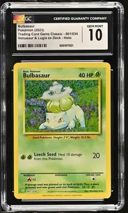 Pokemon Bulbasaur 2023 Trading Card Game Classic 001/034 Holo CGC 10 - Image 1