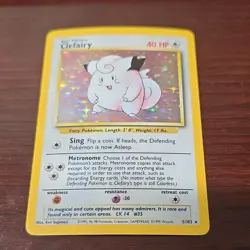 Pokemon Clefairy 40 HP Base Set Holo Rare Holo 5/102 1999 TCG Card - Image 1