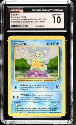 Pokemon Squirtle 2023 Trading Card Game Classic 001/034 Holo CGC 10 - Image 1