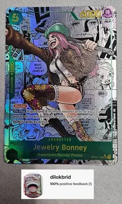 Jewelry Bonney OP12-118 Manga Alternative Art One Piece Card Game NM - Image 1