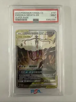 Espeon & Deoxys GX 167/150 CSM2b SR PSA 9 S Chinese Pokemon Card - Image 1