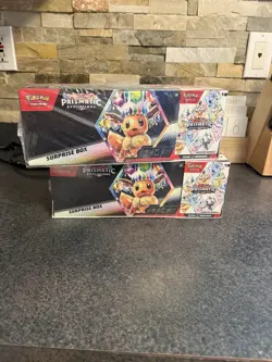 Pokemon Prismatic Evolutions Surprise Box Booster Promo Bundle 2 Boxes 9 Cards - Image 1