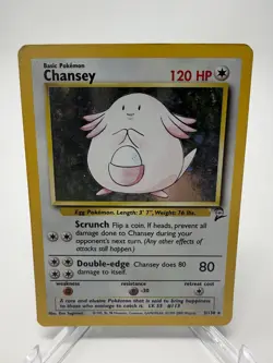 Pokemon Chansey 3/130 Base Set 2 Holo 2000 WOTC Rare Card - Image 1