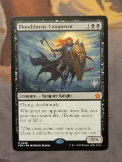 1x Bloodthirsty Conqueror - Promo Pack: Foundations Mythic MTG NM - Image 1