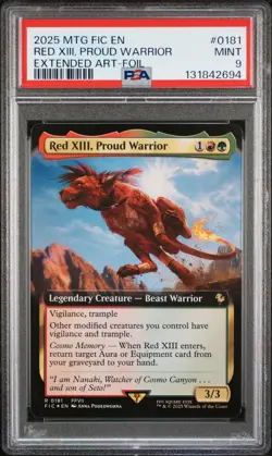 2025 MTG FINAL FANTASY COMMANDER EXTENDED ART-FOIL RED XIII, PROUD WARRIOR PSA 9 - Image 1