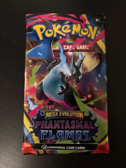 22.7g HEAVY Pokemon TCG: Mega Evo Phantasmal Flames Pack SEALED Charizard Art - Image 2